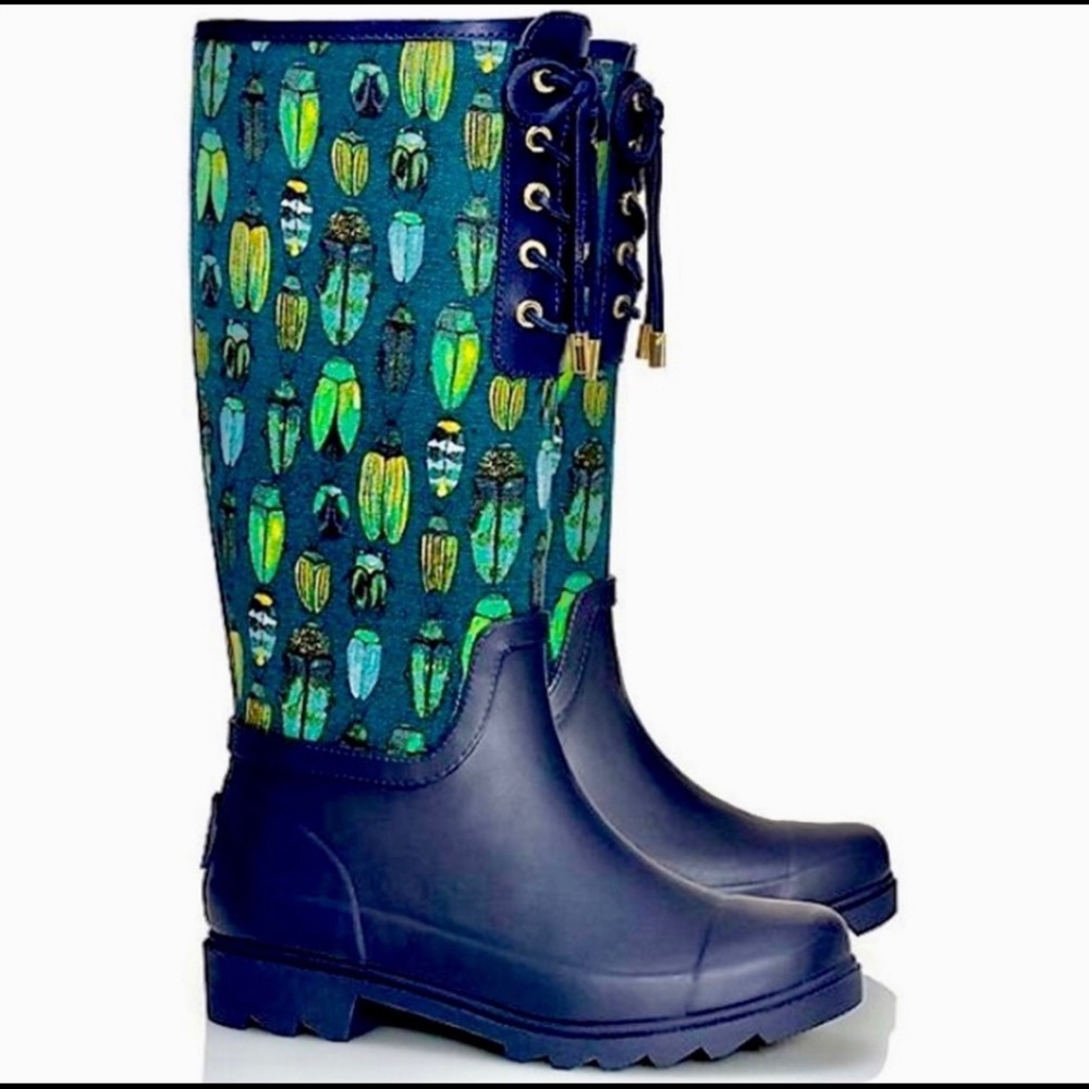 Tory Burch Lana Beetle Rain Boots worn once - Picture 4 of 4
